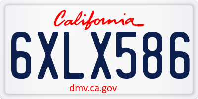 CA license plate 6XLX586