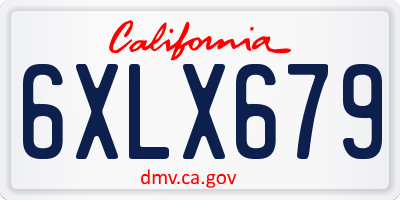 CA license plate 6XLX679