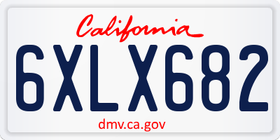 CA license plate 6XLX682