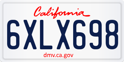CA license plate 6XLX698