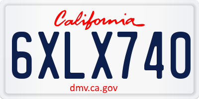 CA license plate 6XLX740