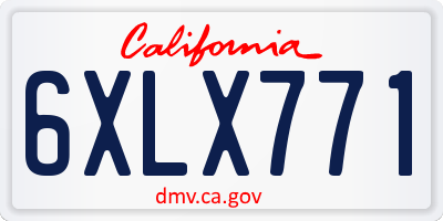CA license plate 6XLX771