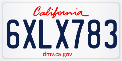 CA license plate 6XLX783