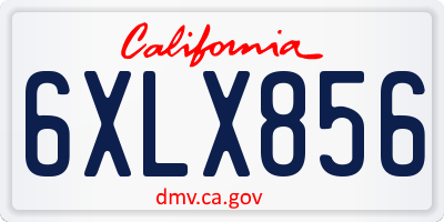 CA license plate 6XLX856