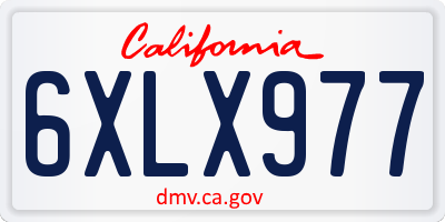 CA license plate 6XLX977