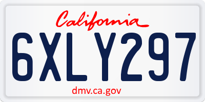 CA license plate 6XLY297