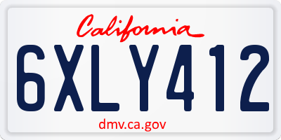 CA license plate 6XLY412