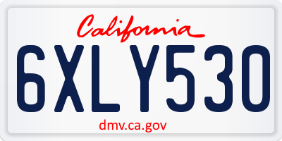 CA license plate 6XLY530