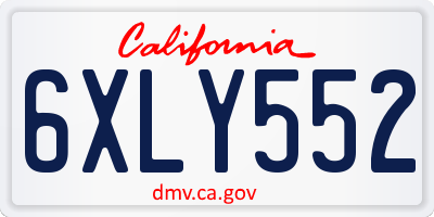 CA license plate 6XLY552
