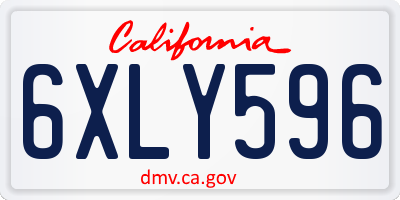 CA license plate 6XLY596