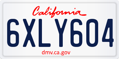 CA license plate 6XLY604