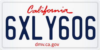 CA license plate 6XLY606