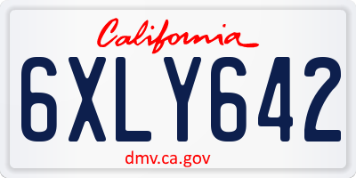CA license plate 6XLY642