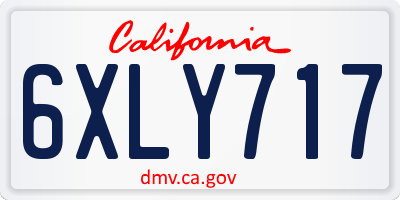 CA license plate 6XLY717