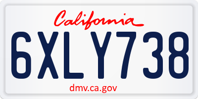 CA license plate 6XLY738