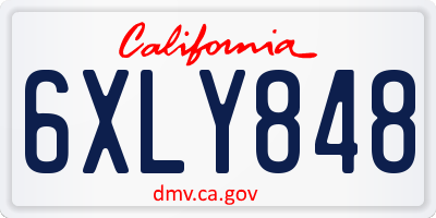 CA license plate 6XLY848