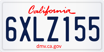 CA license plate 6XLZ155