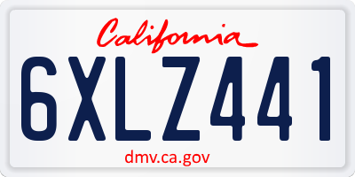 CA license plate 6XLZ441