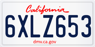 CA license plate 6XLZ653