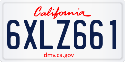 CA license plate 6XLZ661