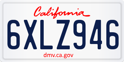 CA license plate 6XLZ946