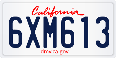 CA license plate 6XM613