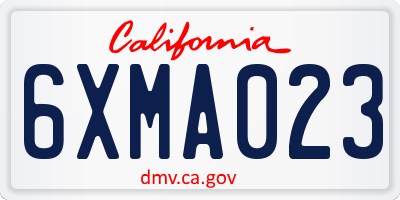 CA license plate 6XMA023