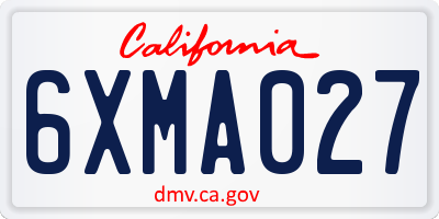 CA license plate 6XMA027