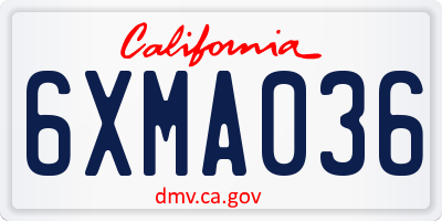 CA license plate 6XMA036