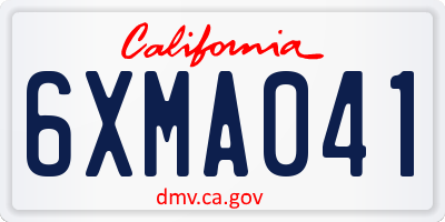 CA license plate 6XMA041
