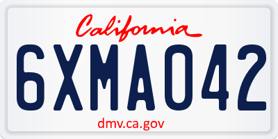 CA license plate 6XMA042