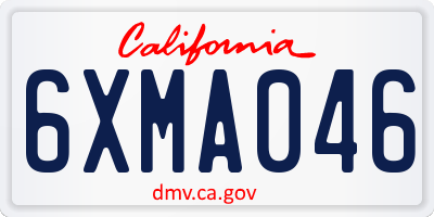 CA license plate 6XMA046