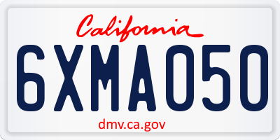 CA license plate 6XMA050