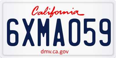 CA license plate 6XMA059
