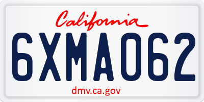 CA license plate 6XMA062