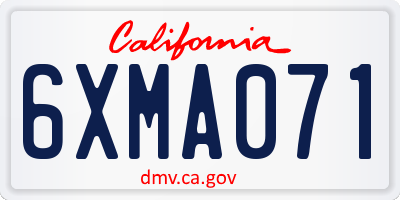 CA license plate 6XMA071