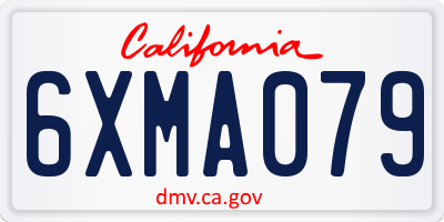 CA license plate 6XMA079