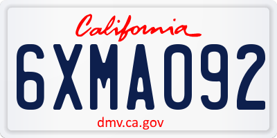 CA license plate 6XMA092