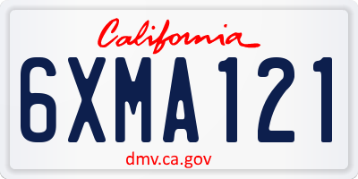 CA license plate 6XMA121