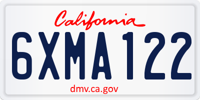 CA license plate 6XMA122