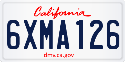 CA license plate 6XMA126