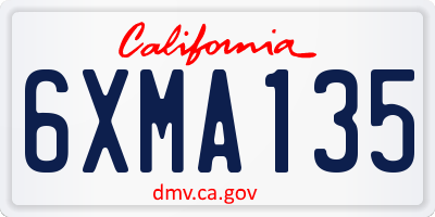 CA license plate 6XMA135