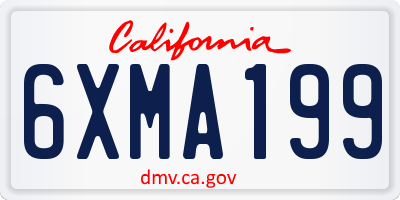 CA license plate 6XMA199