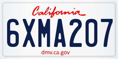 CA license plate 6XMA207
