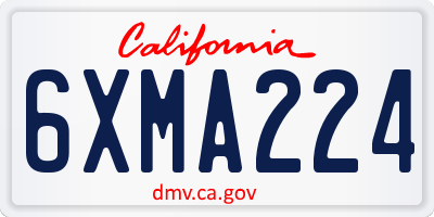 CA license plate 6XMA224