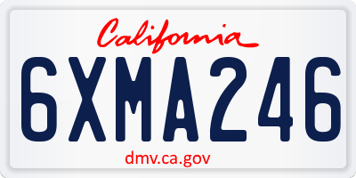 CA license plate 6XMA246