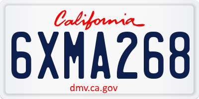 CA license plate 6XMA268