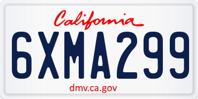 CA license plate 6XMA299