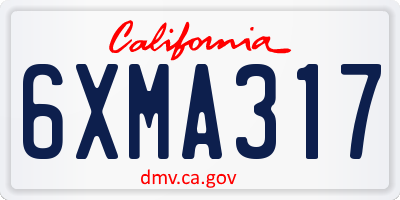 CA license plate 6XMA317