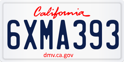 CA license plate 6XMA393